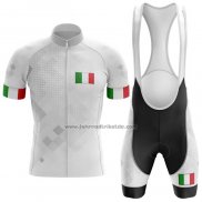 2020 Fahrradbekleidung Italien Wei Trikot Kurzarm und Tragerhose (2)